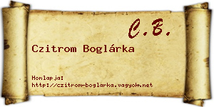 Czitrom Boglárka névjegykártya